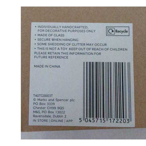 Marks and Spencer M&S Set 3 London Glass Ornaments Shard, Gherkin & London Eye - Picture 4 of 4